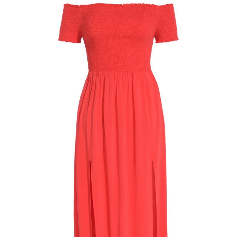 City Chic NWOT Red Maxi Off The Shoulder Summer Dress - Picture 3 of 12